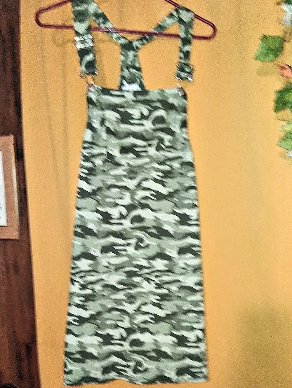 Camo Maxi Dress in Green & White
